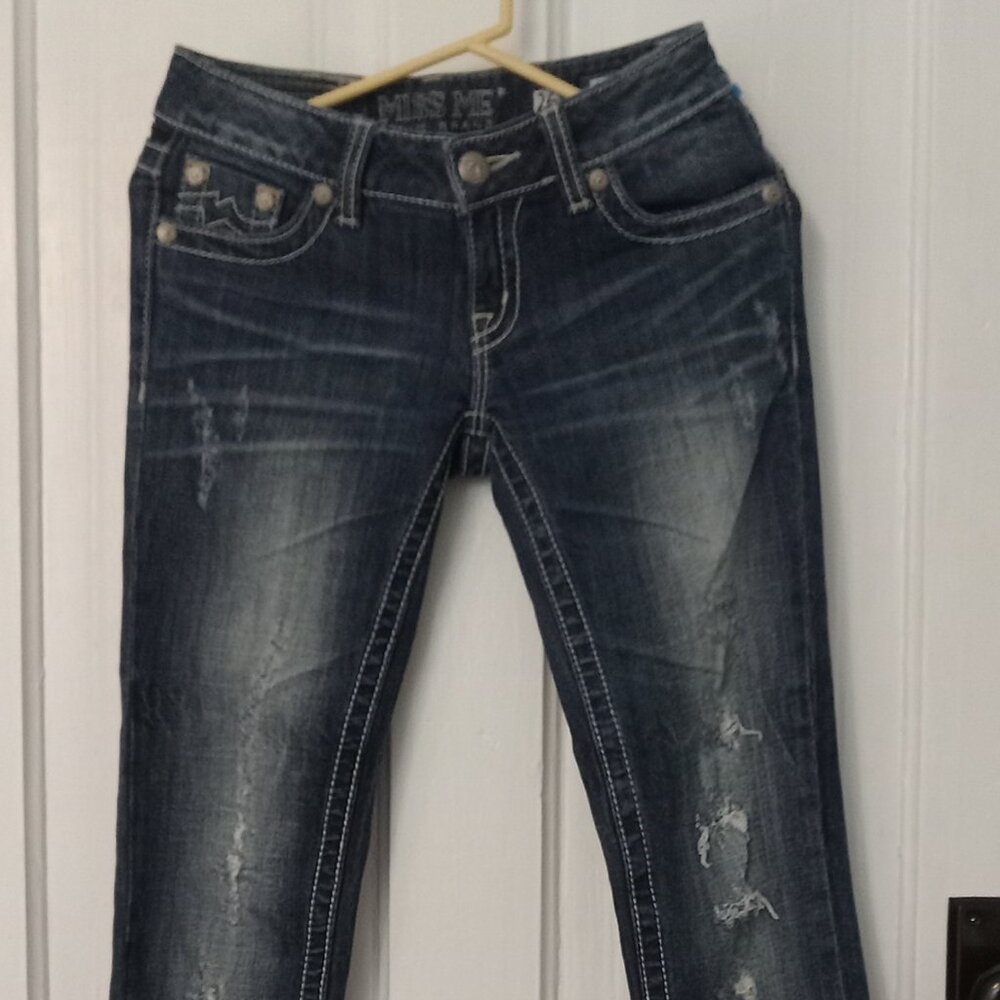 Miss me skinny jeans, size 26, dark wash denim